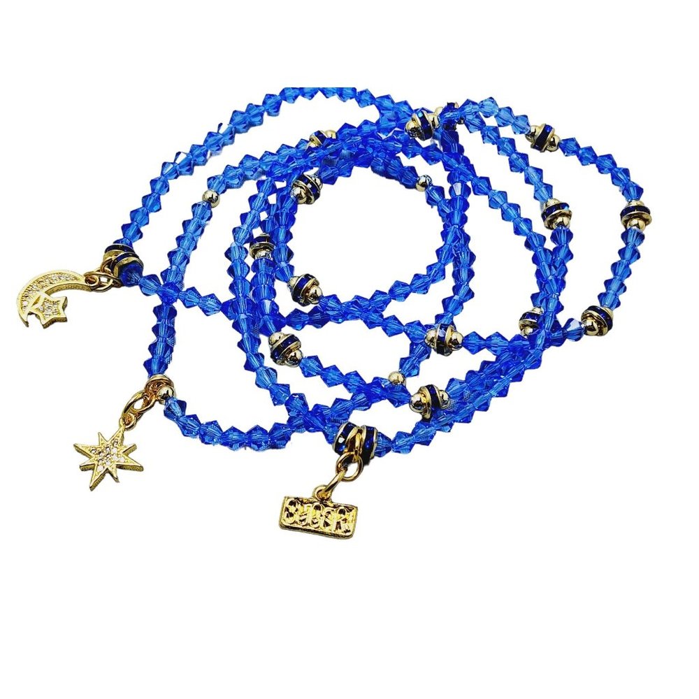 5 Strands Crystal Charm Stretch Bracelet (A1416)
